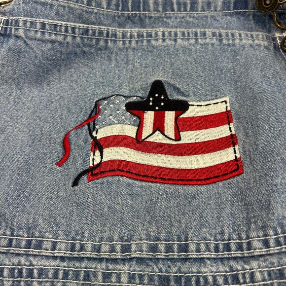 American Flag Carpenter Shortalls Small Y2K - Picture 7 of 7
